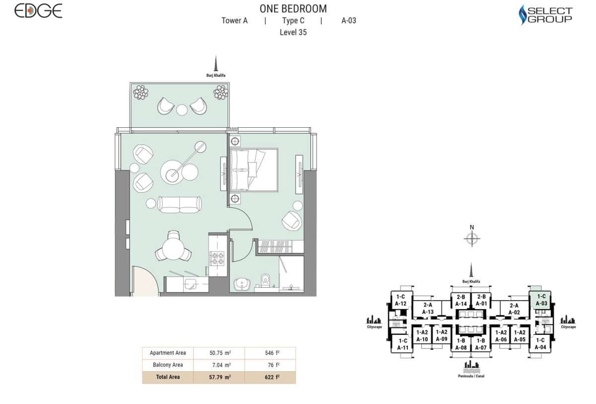 Type C, Level 35, A-03 - The Edge Tower 1